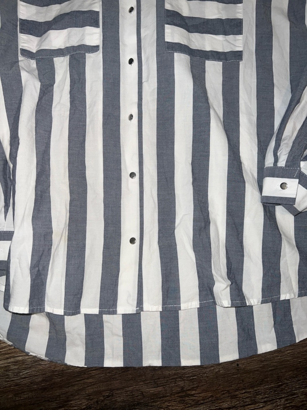 Westbound Blue and White Striped Button-Down Shirt - Picture 5 of 5